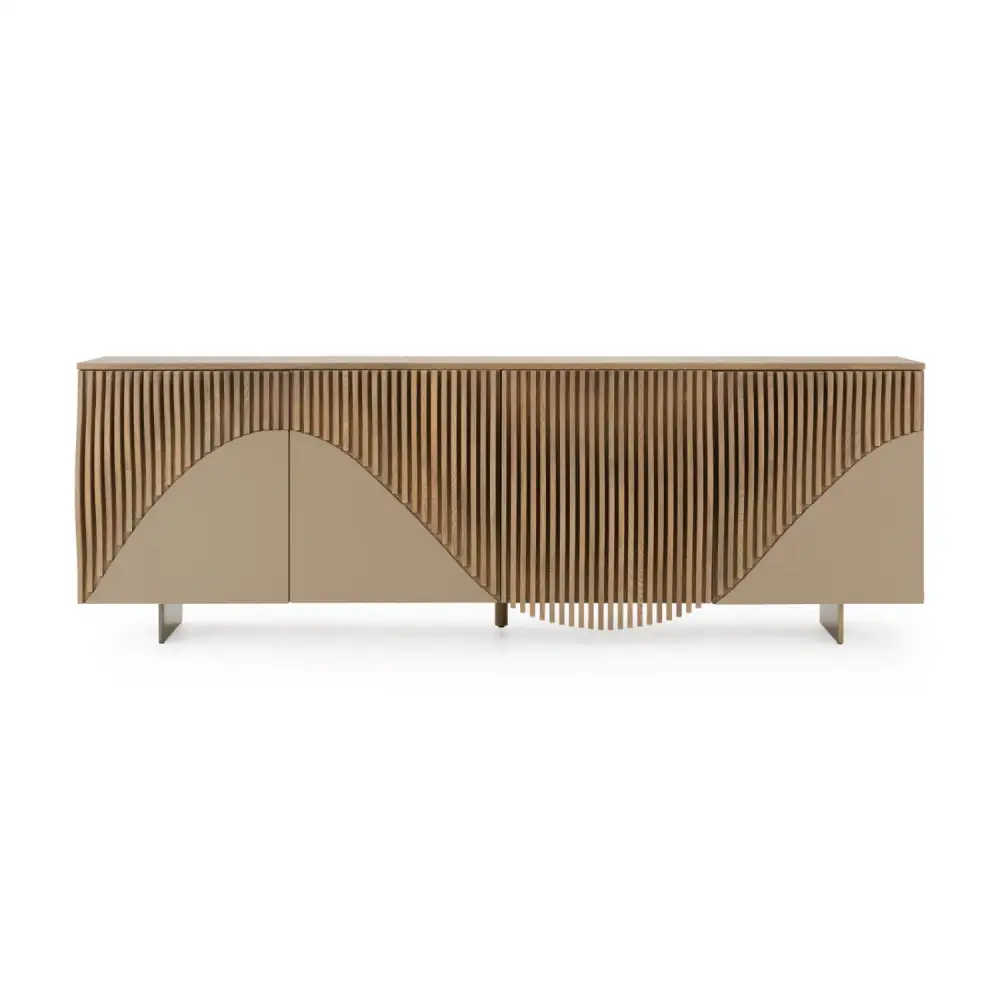 Wooden Wavy-Fluted Sideboard
