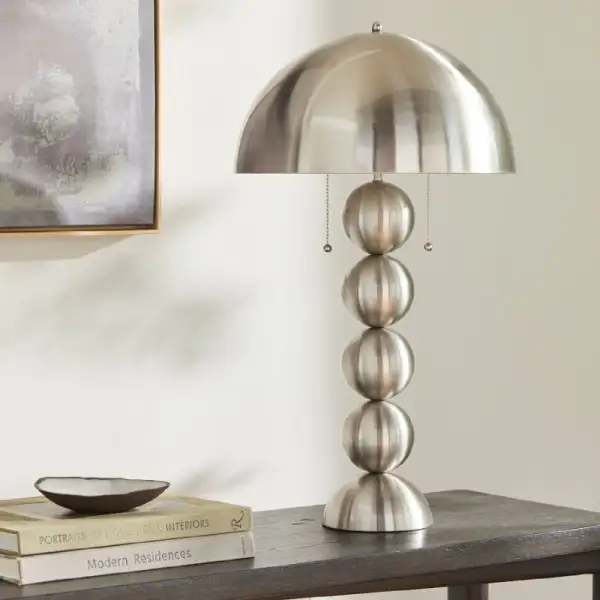 Plated Metal Table Lamp