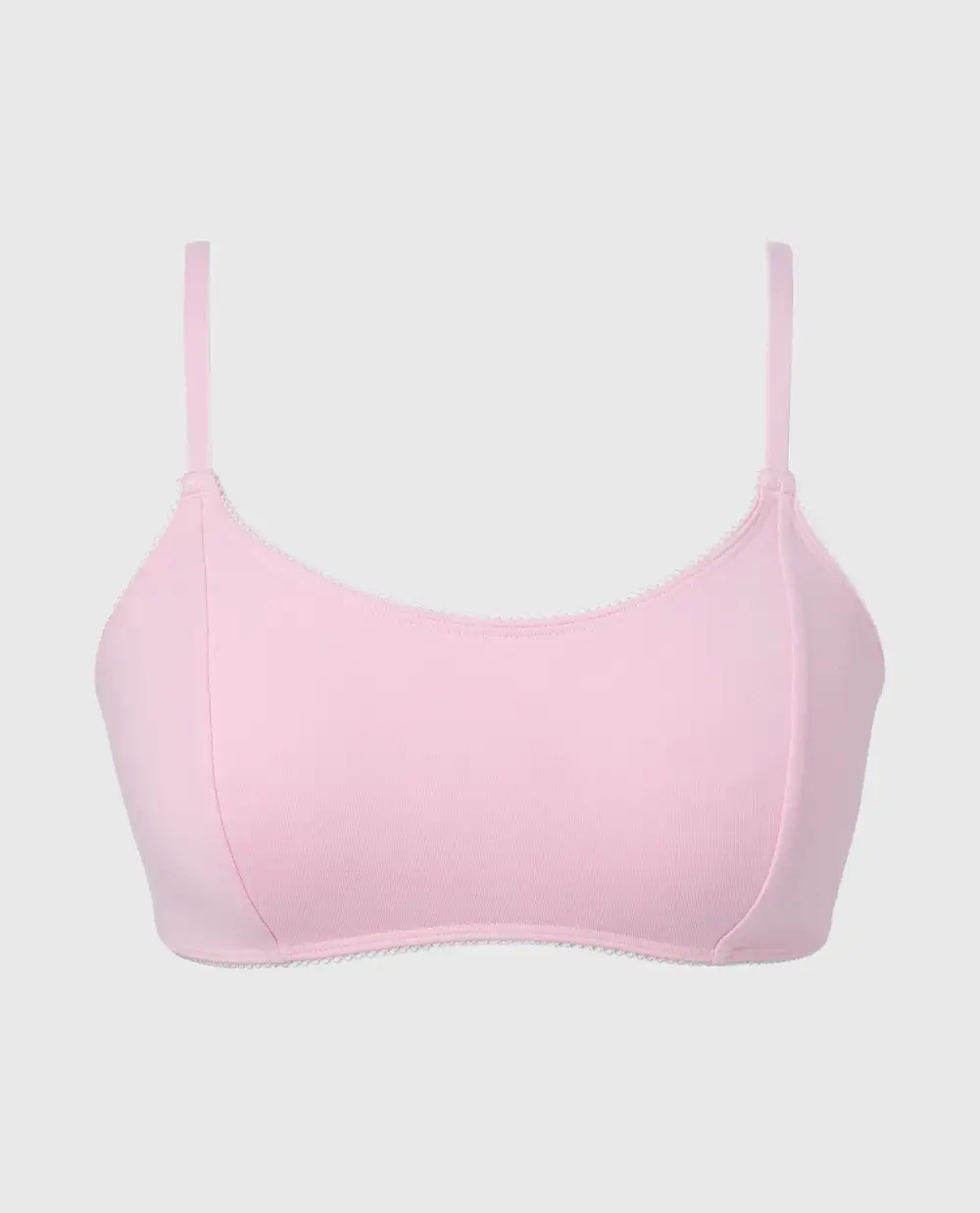 Everyday Scoop Neck Cotton Bralette With Picot Trim