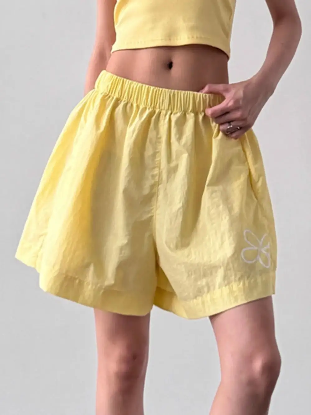 Polyester Elastic Waist Shorts