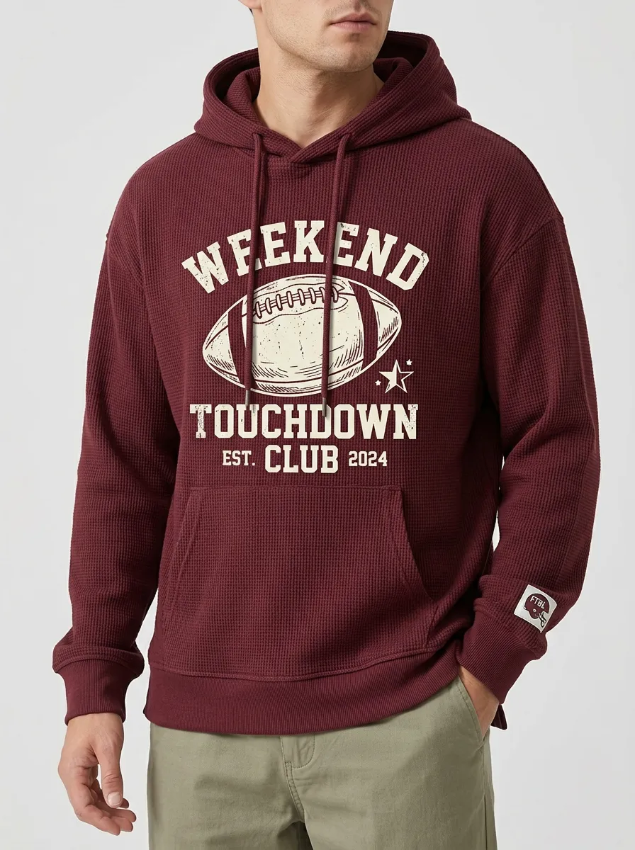 Football Graphic Casual Hoodie