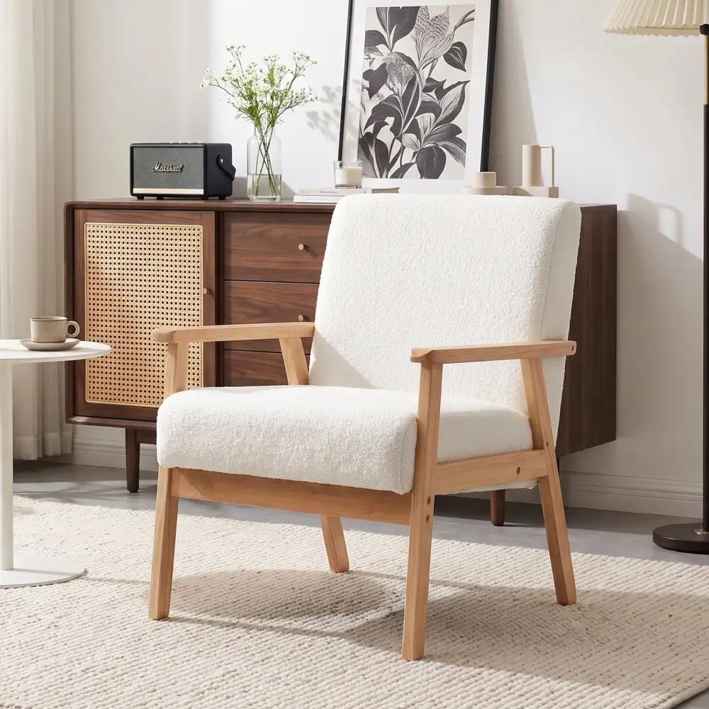 Supportive Inviting Boucle Armchair