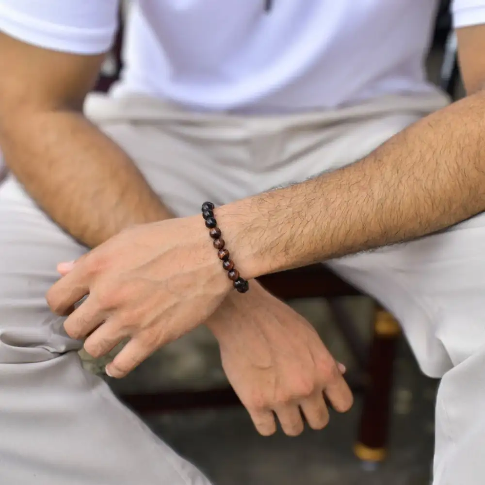 Minimal Tiger Eye Bead Bracelet