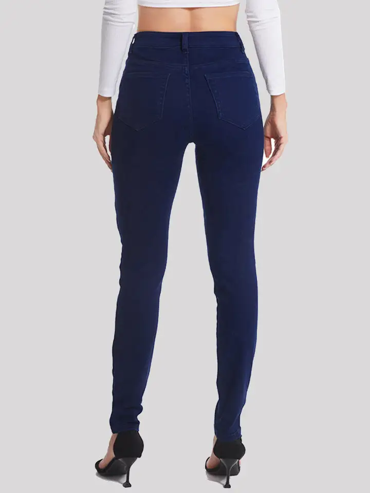 Button Fly Long Denim Jeans