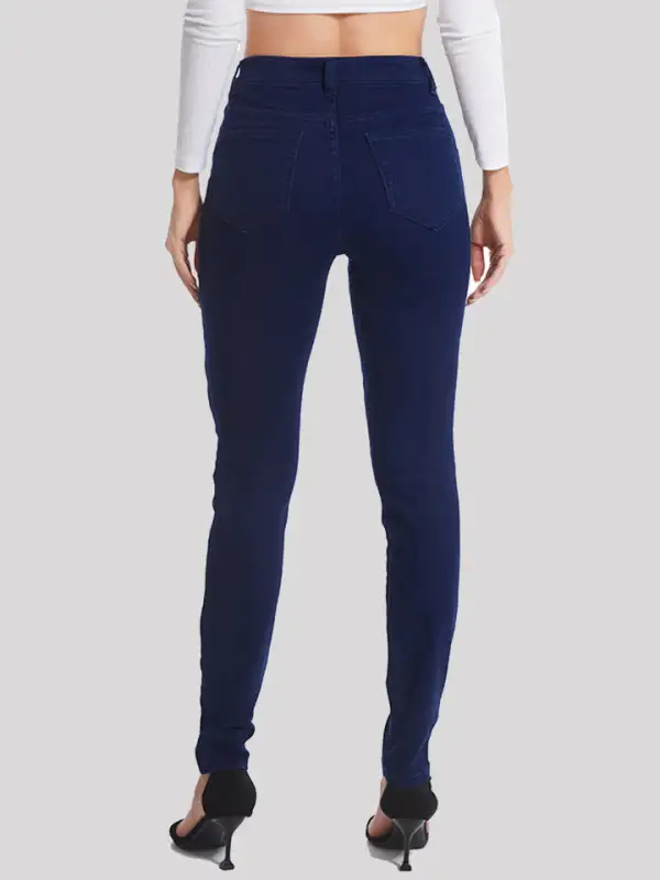 Button Fly Long Denim Jeans