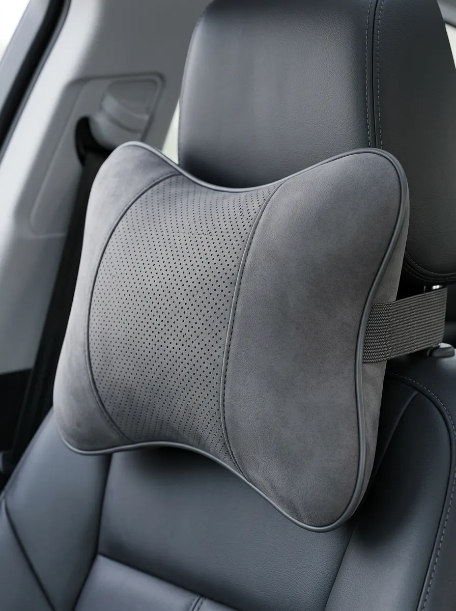 Perforated Suede-Look Car Neck Support Pillow