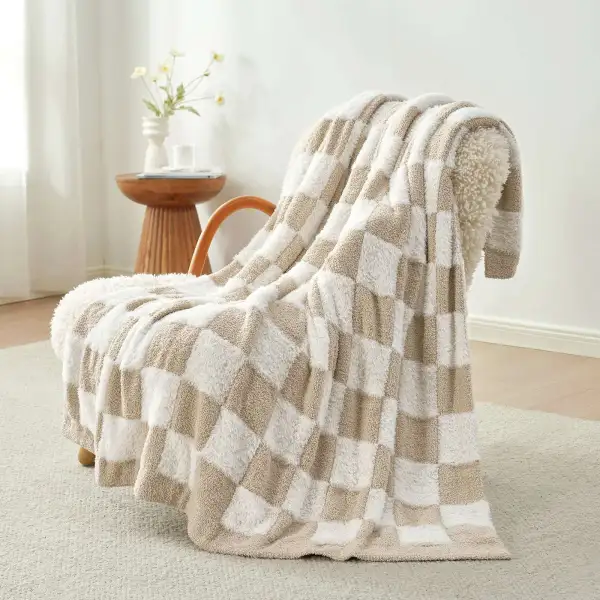 Fluffy Checkered Blanket