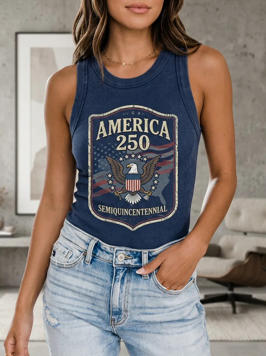 America Patriotic Eagle Tank Top