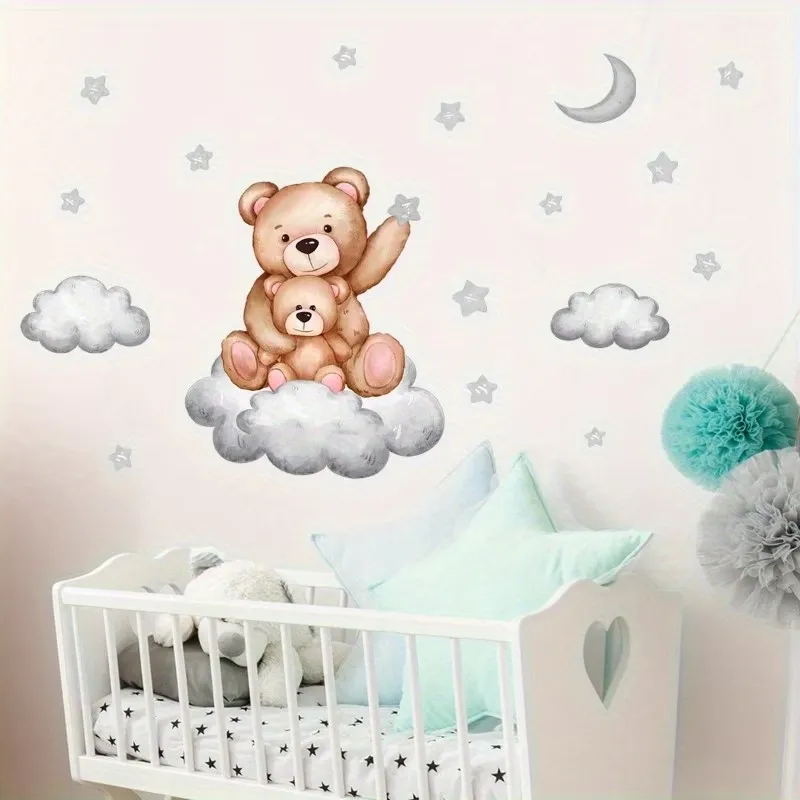 Teddy Bear Cloud Wall Decals