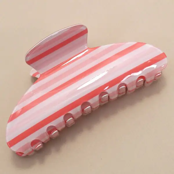 Oversized Plaid Oval Claw Clip