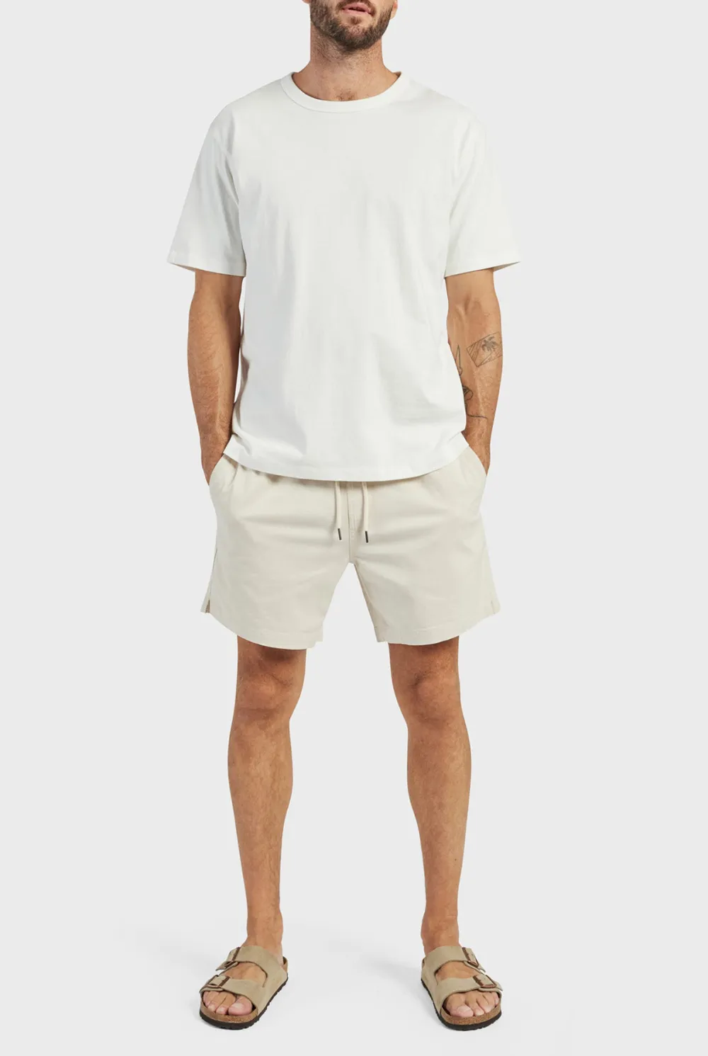 Casual Drawstring Waist Cotton Blend Athletic Shorts