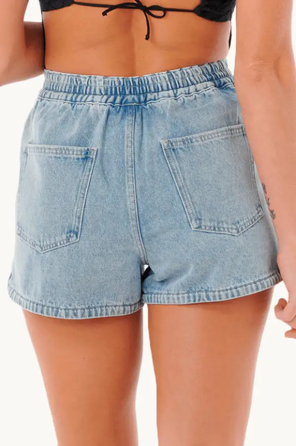 Button Front Denim Shorts