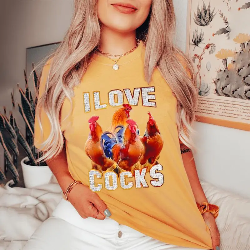 Chicken I Love Cocks Women's Oversized Comfort T-Shirt