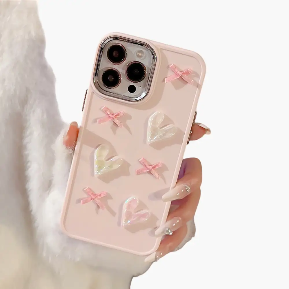 Bow Heart Glossy Phone Case