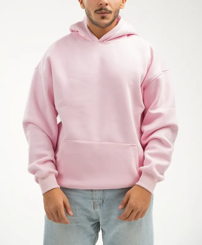 Light Pink Oversized Hooded Sweatshirt