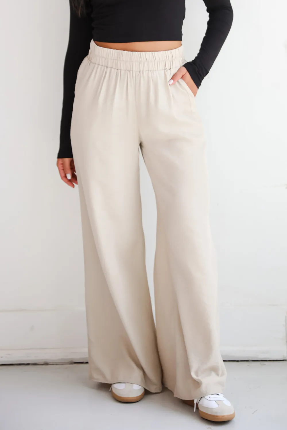 Khaki Wide Leg Pants