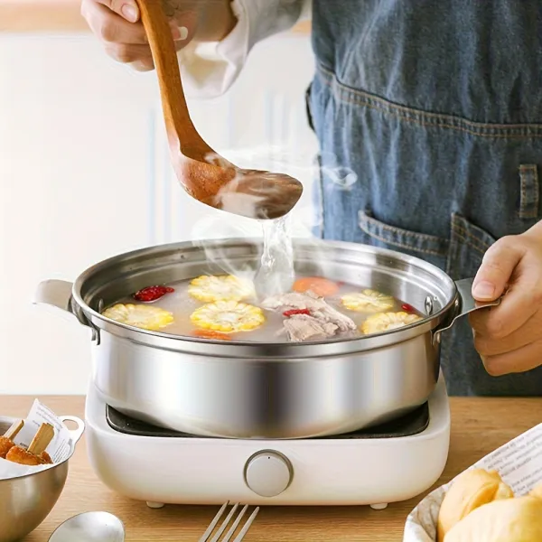 Versatile Stainless Steel Meal Warmer with Removable Bowls, Home Kitchen Helper for Multi-Dish Serving