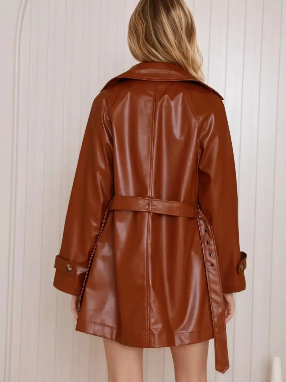 Leather Double-breasted Jacket