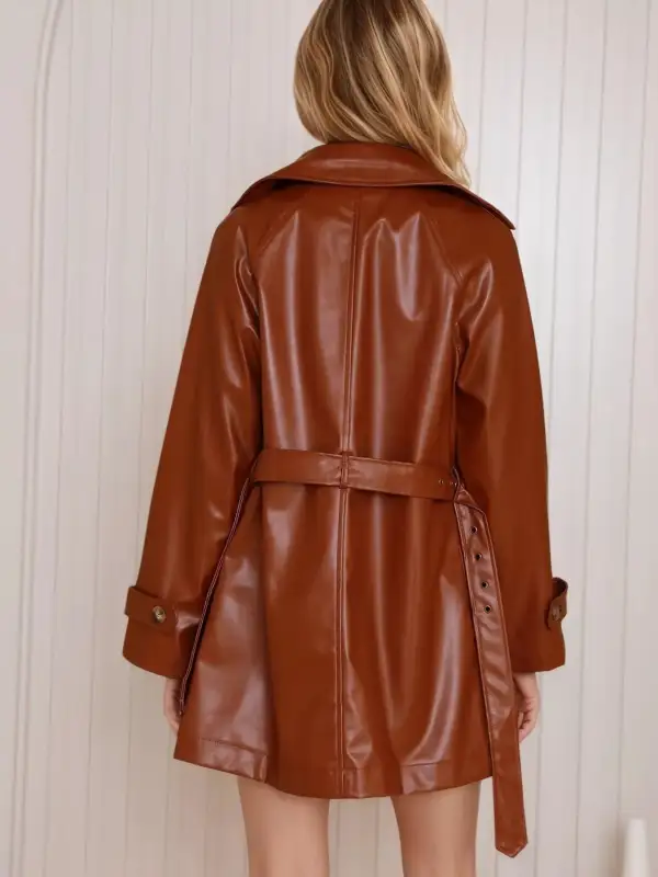 Leather Double-breasted Jacket