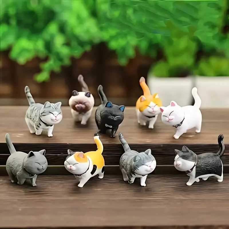 Cute Cat Figurine Set