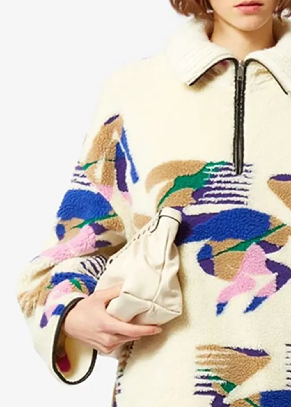 Print Lapel Neck Marner Coat
