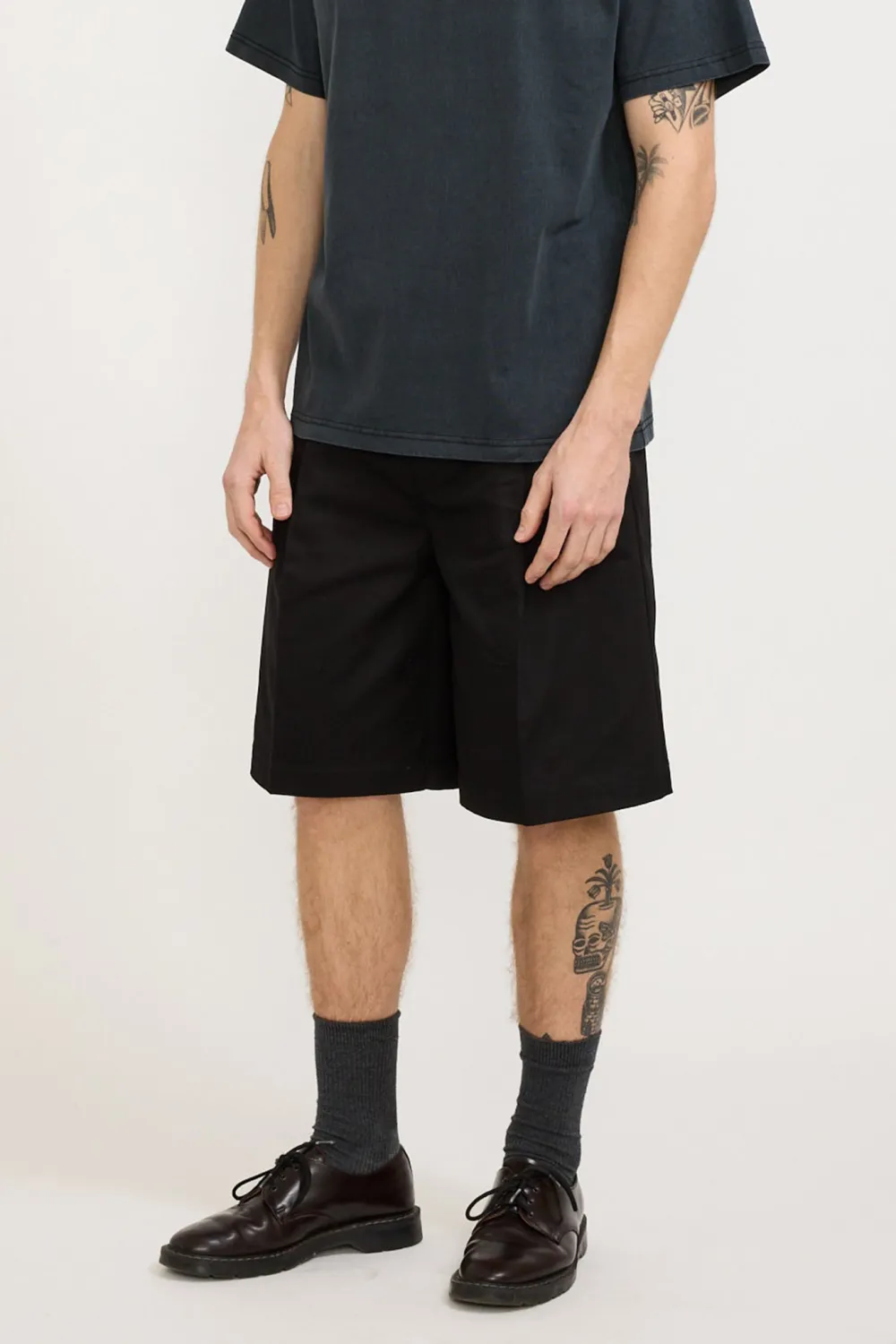 Black Minimalist Loose Fit Shorts