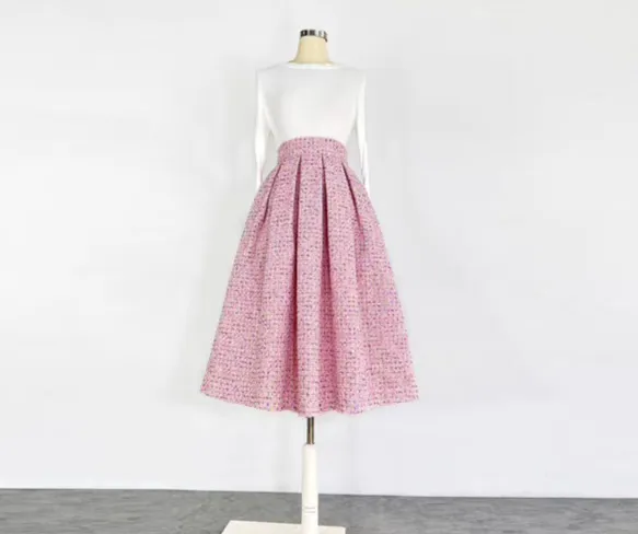 Structured Movement Everyday Casual Wool Skirt