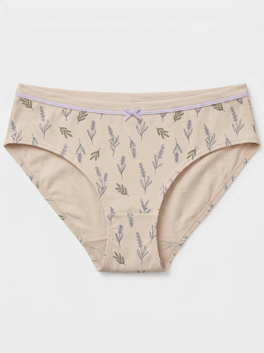 Women's Lavender Floral Printed Briefs