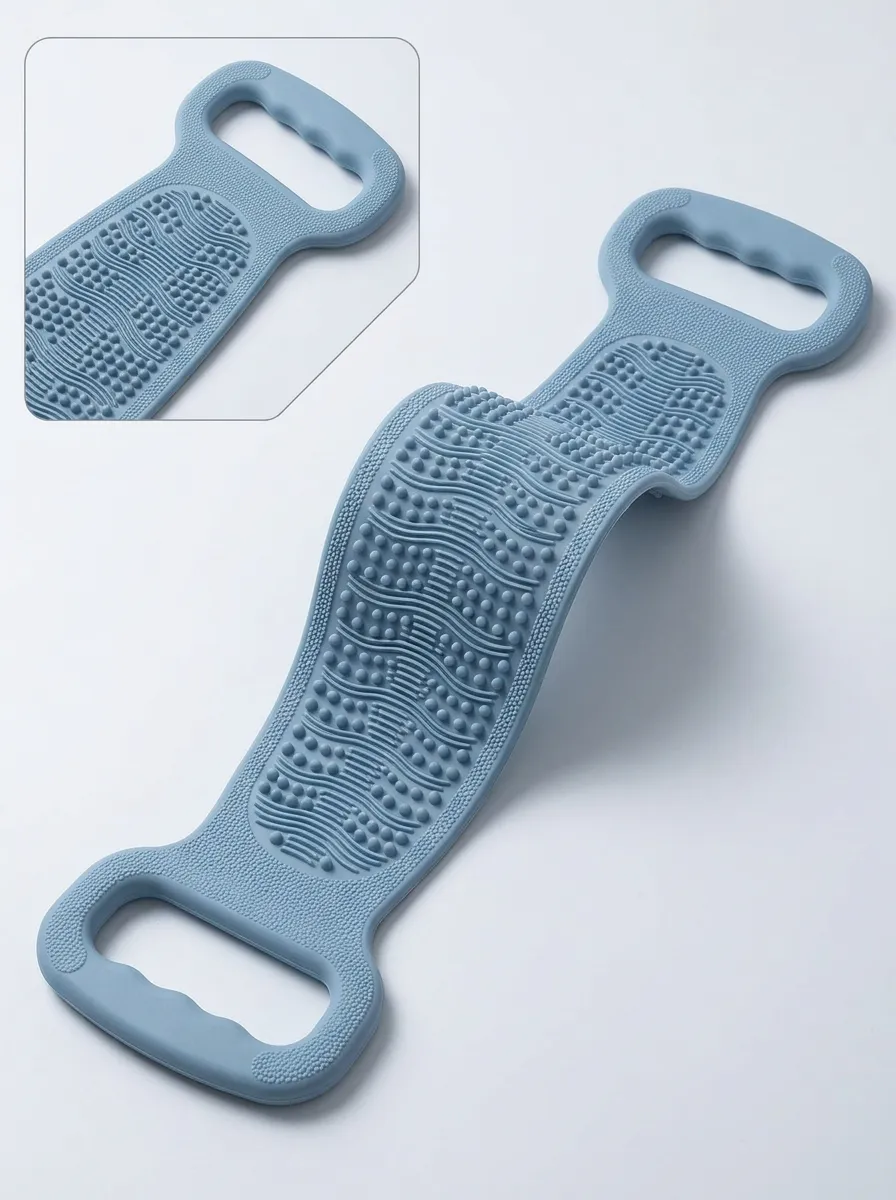 Bathing Back Scrubber Strap with Silicone Texture