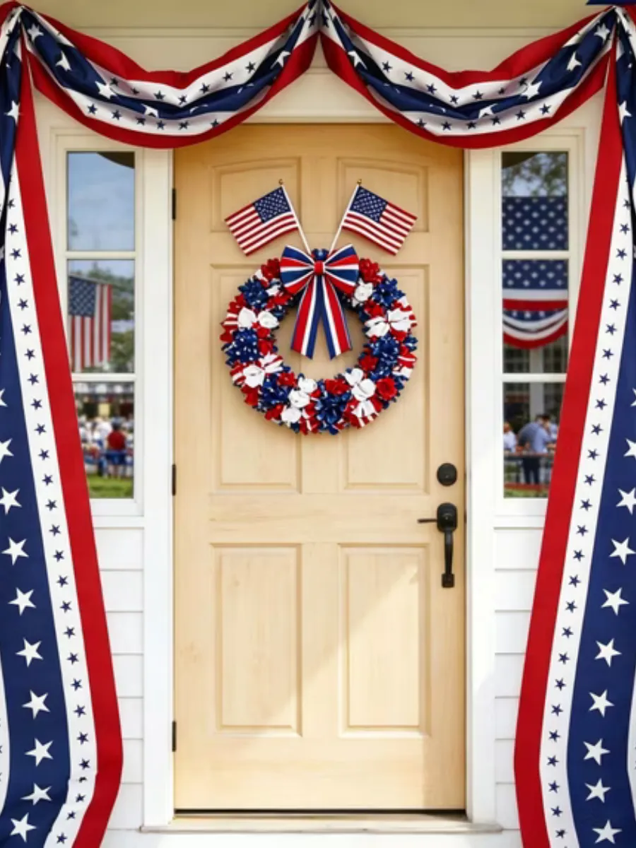 American Independence Day Wreath National Day Decoration Scene Decoration Door Pendant Props
