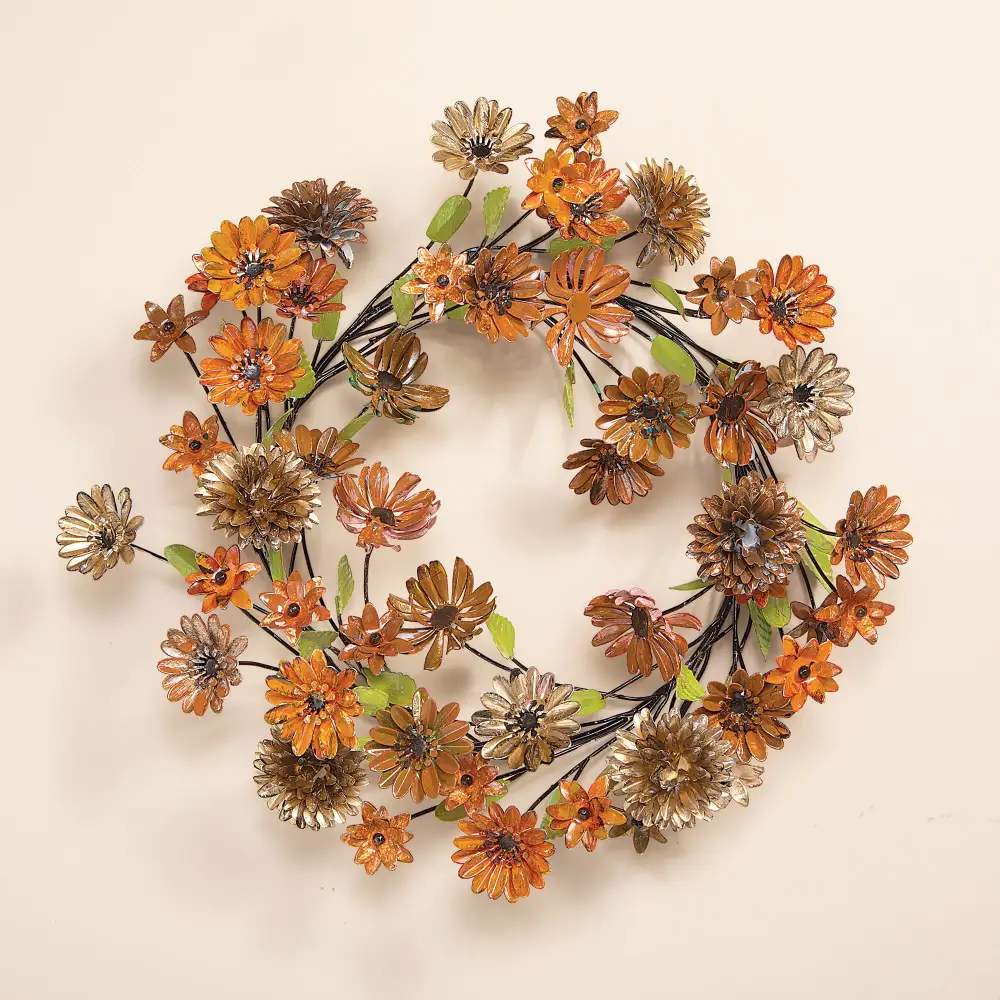 Iron Floral Decorative Wreath