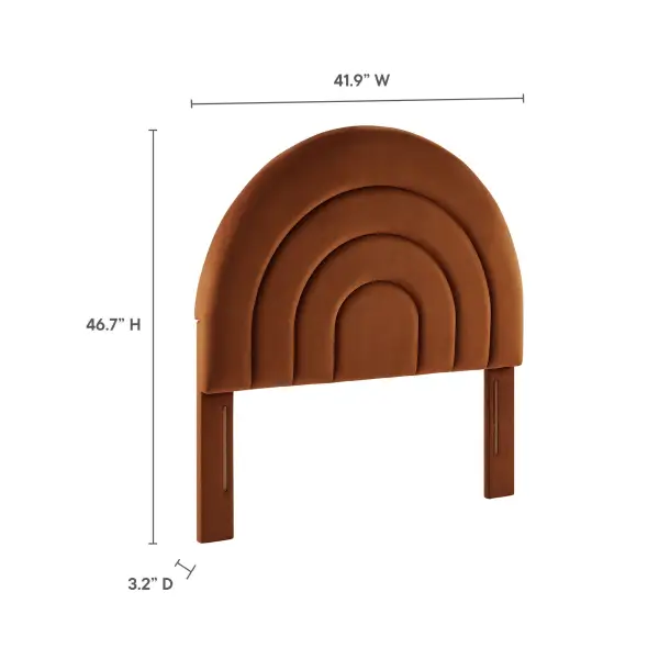 Arched Performance Velvet Headboard Streamlined Interior Profile