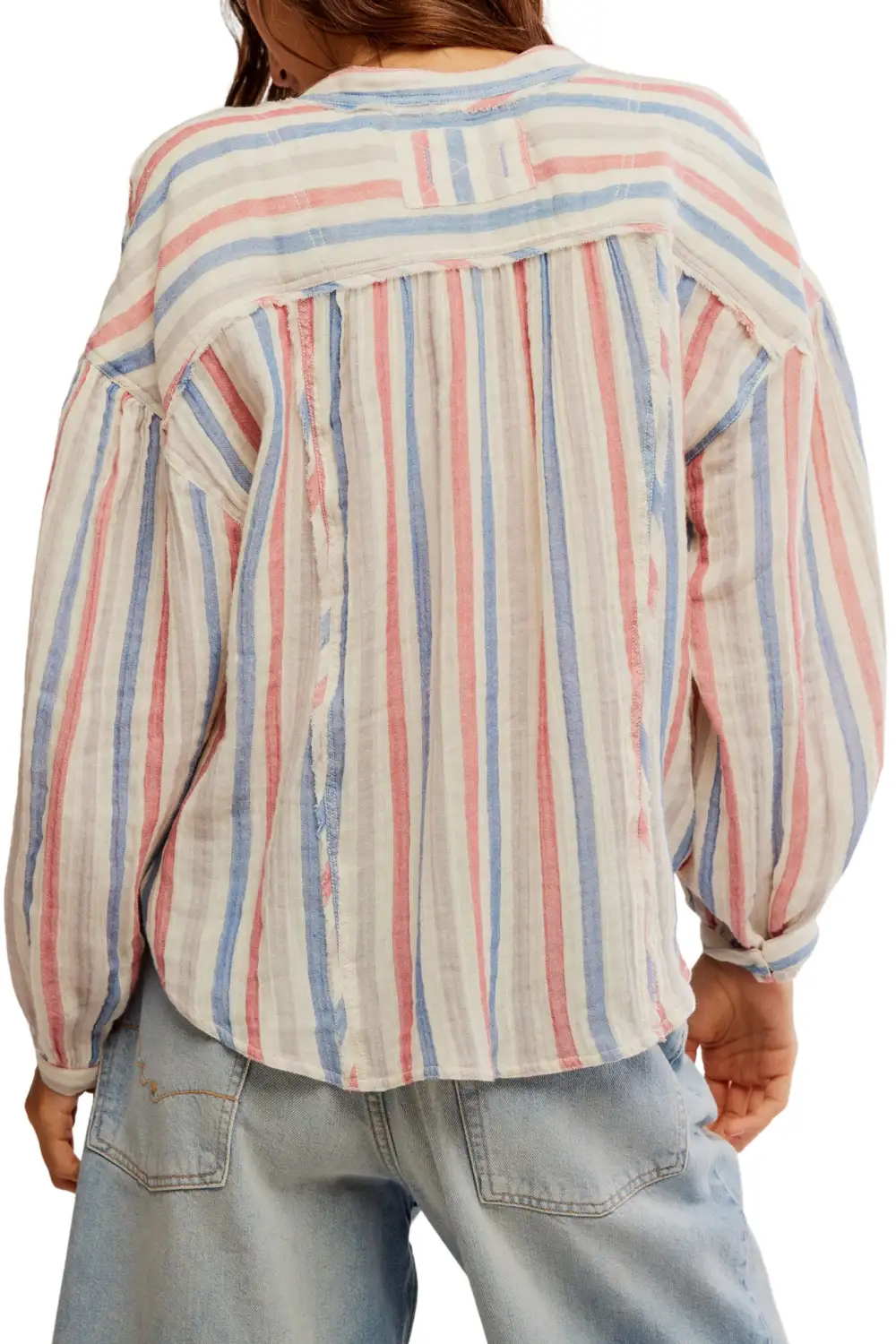 Striped Button Front Collared Shirt