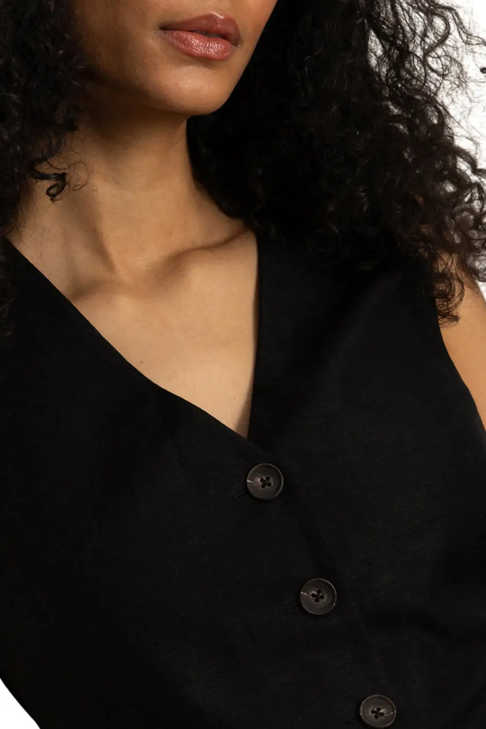 Button Front Relaxed Lightweight Vest