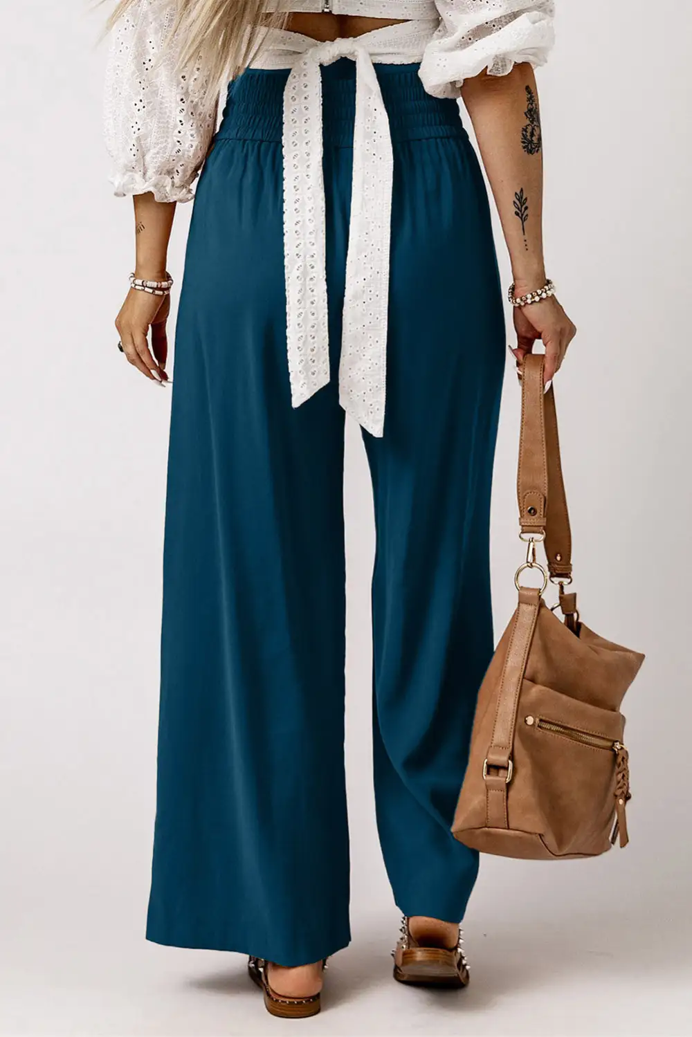 Smocked High Waist Pants