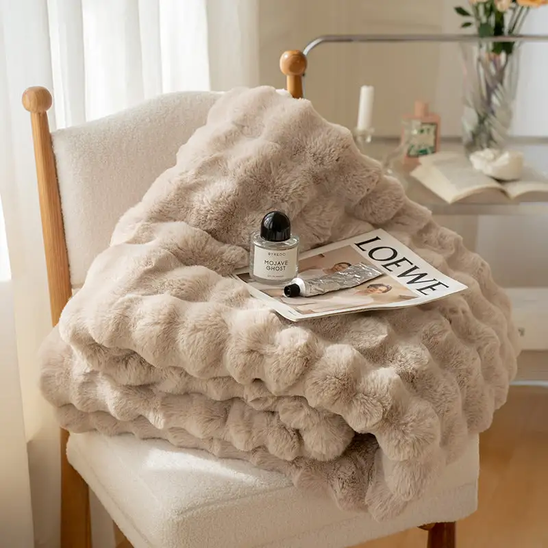 Winter Faux Fur Bed Blanket