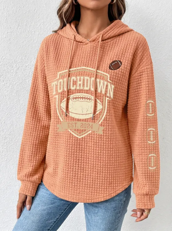 Football Graphic Casual Hoodie