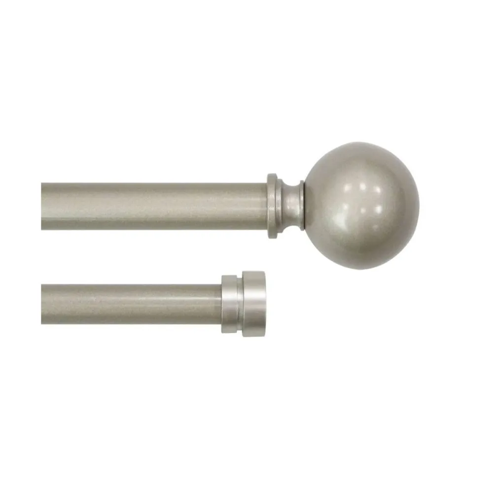 Adjustable Double End Cap Finial Metal Curtain Rod 66 x 120-Inch