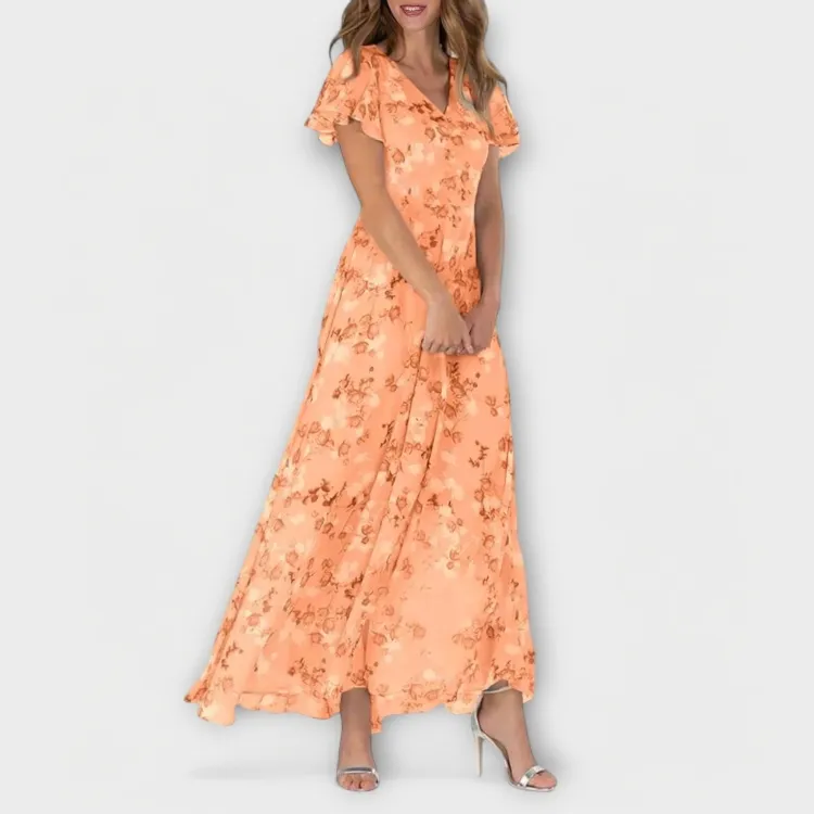 Floral Chiffon Flowing Maxi Dress