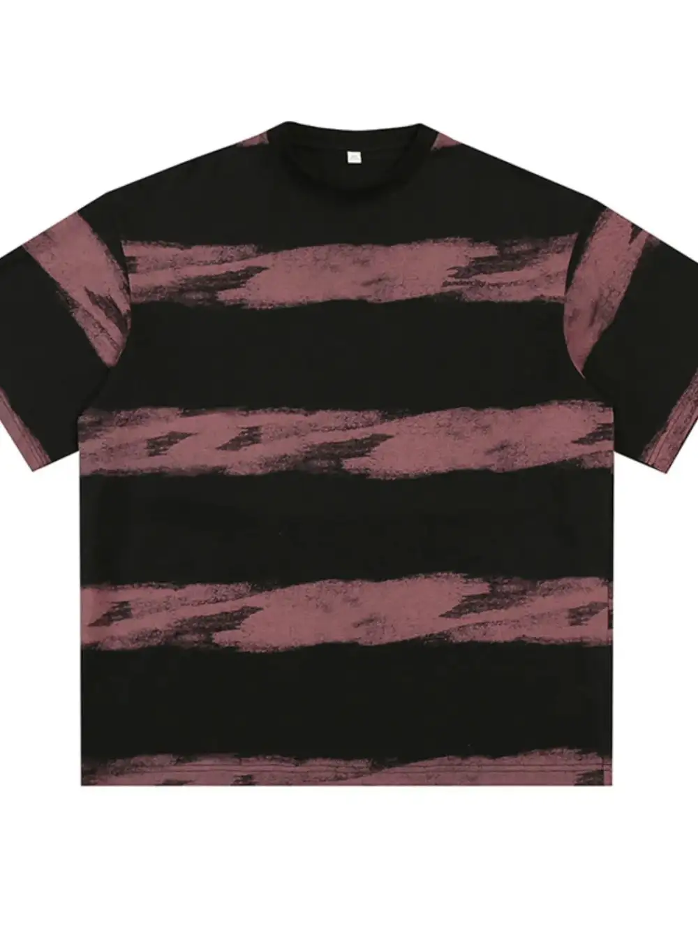 Textured Striped Crew Neck Tee