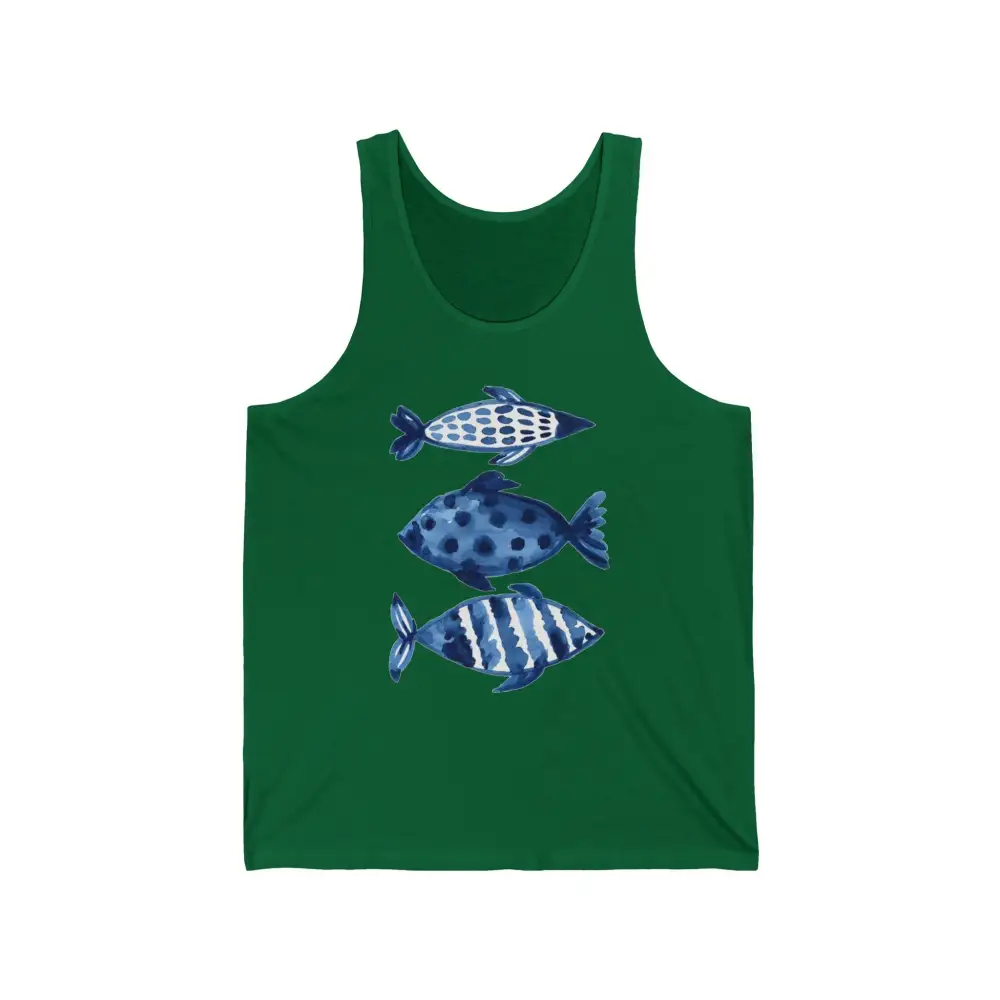 3 Indigo Fish Tank Top