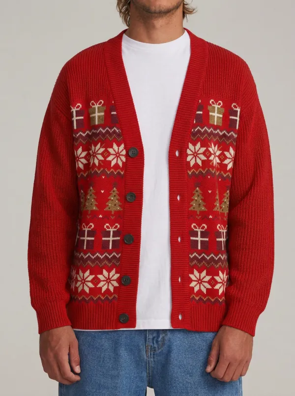 Gift Tree Snowflake V Neck Cardigan