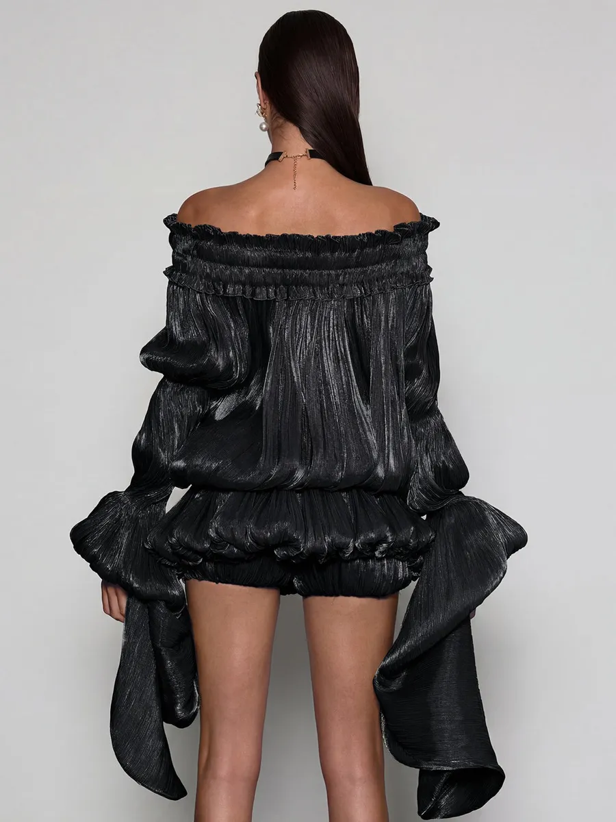 Karina Off Shoulder Ruched Dress Set