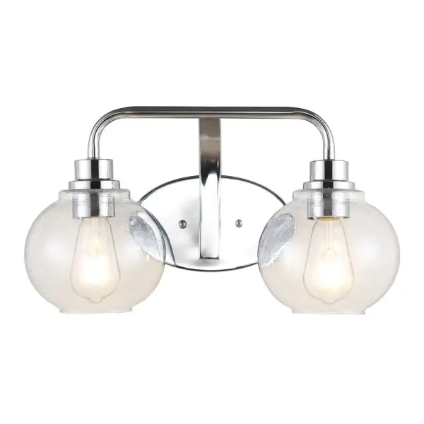 Dual-Light Iron Seeded Glass Cottage Rustic LED Vanity Light