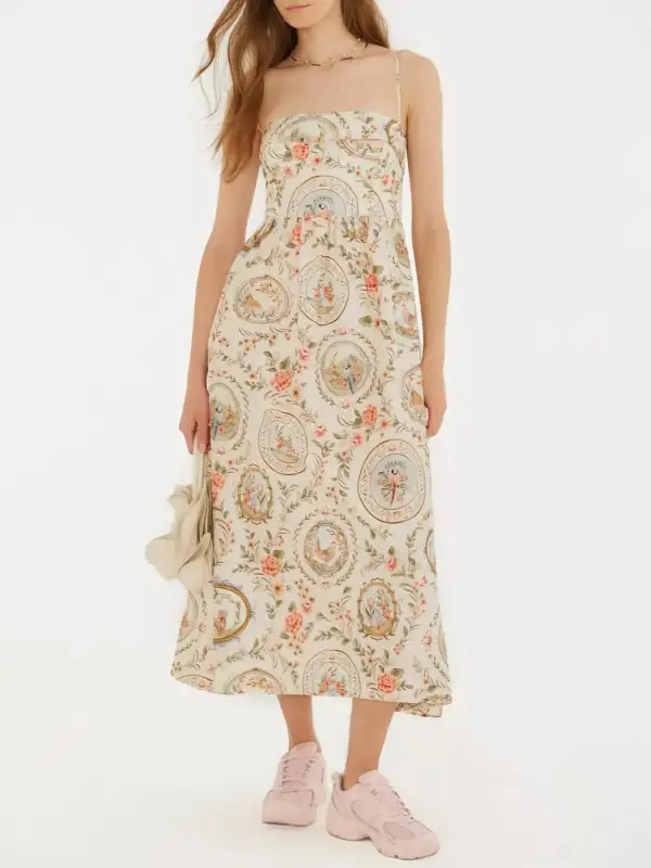 Dress Spaghetti Strap Midi Dress