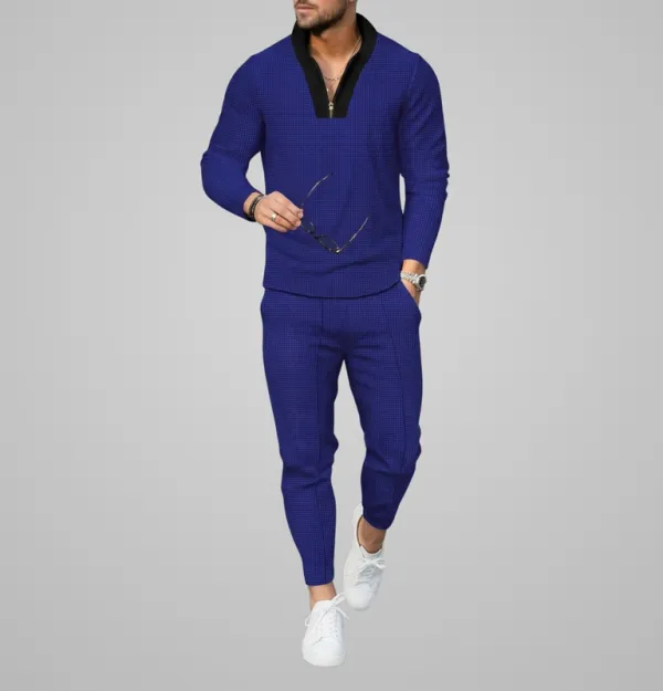 Half Zip Tracksuit Set Clean Cut