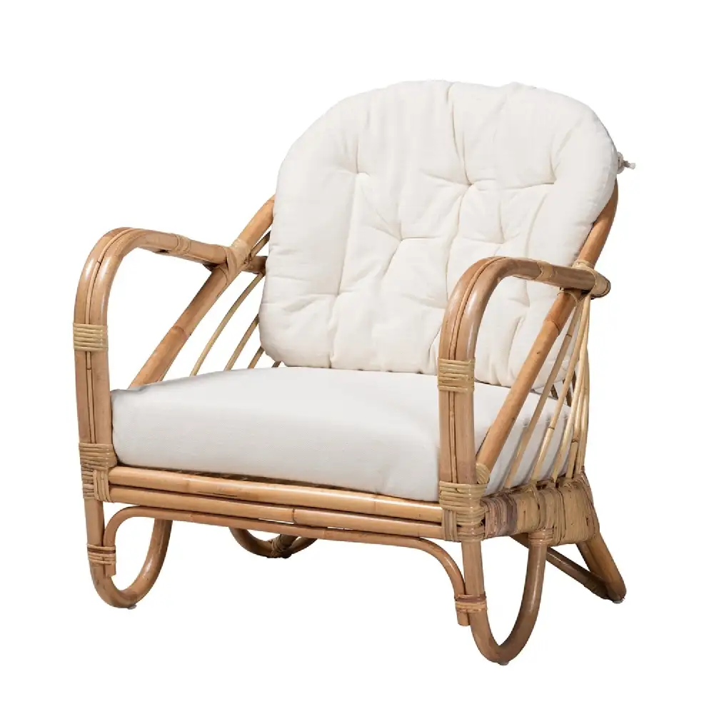 Rattan Padded Lounge Chair