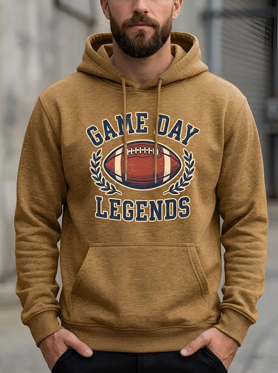 Men's Football Fan Game Day Legends Printed Hoodie