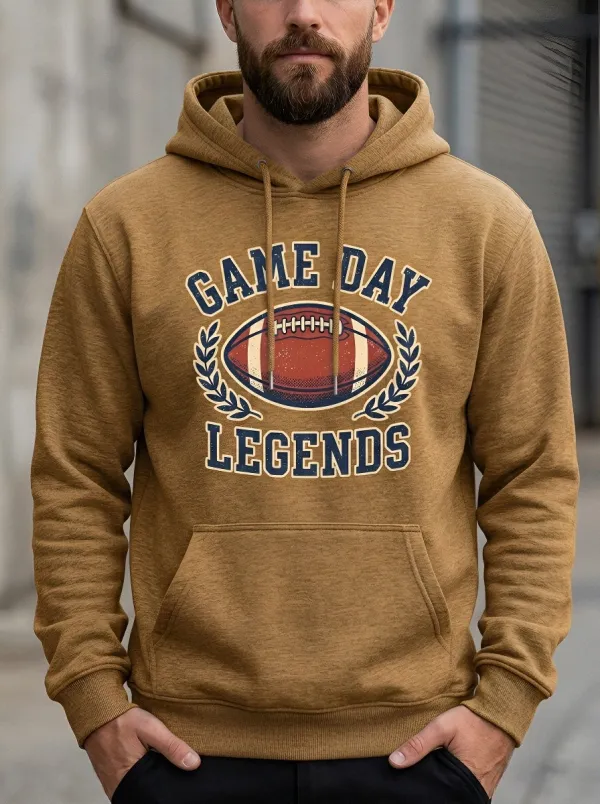 Men's Football Fan Game Day Legends Printed Hoodie