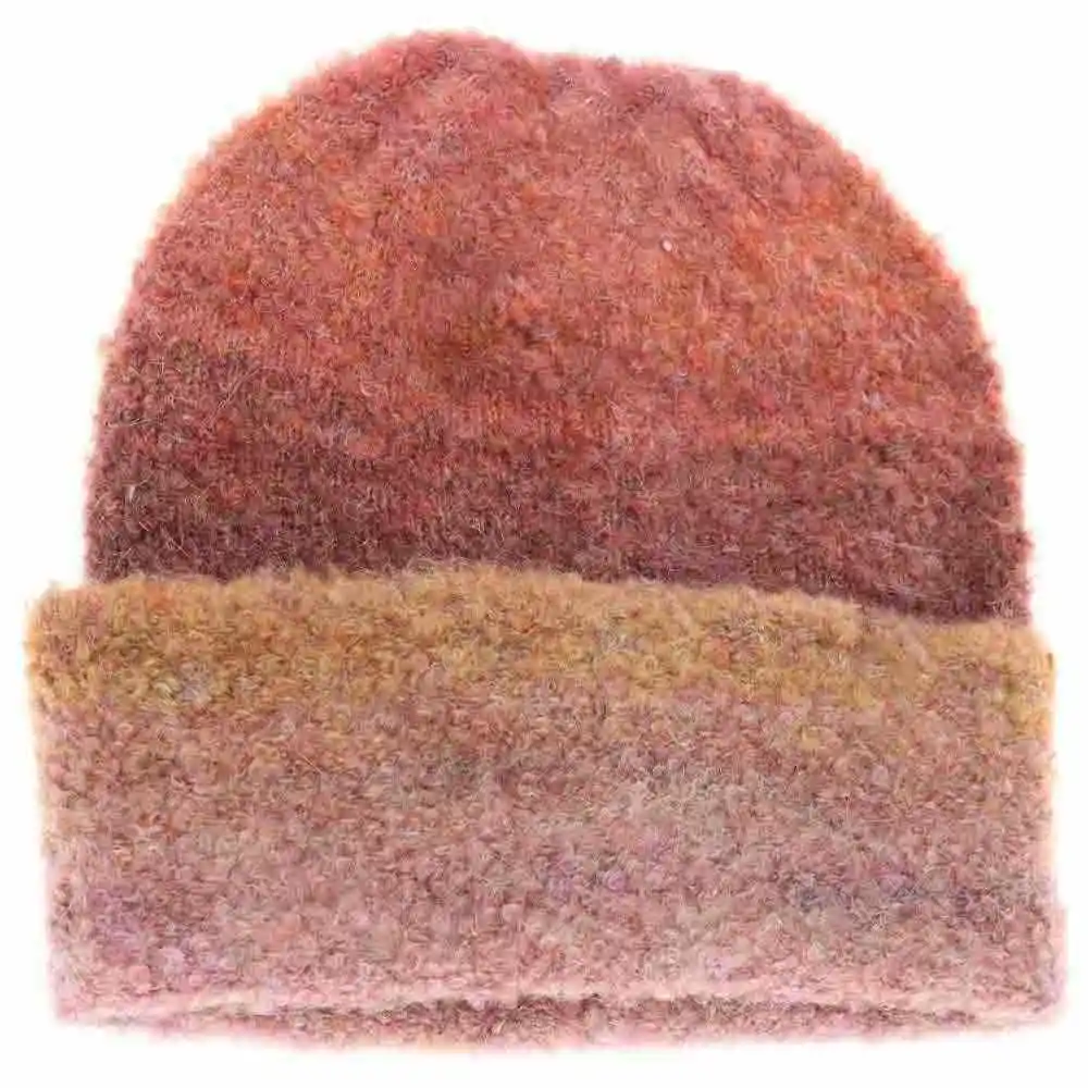Multi-colored Slouchy Mohair Cuffed Beanie